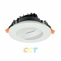 Portor 4in LED Round Can-less Gimbal DownLight, CCT Selector PT-DLG2-R-4I-12W-5CCT
